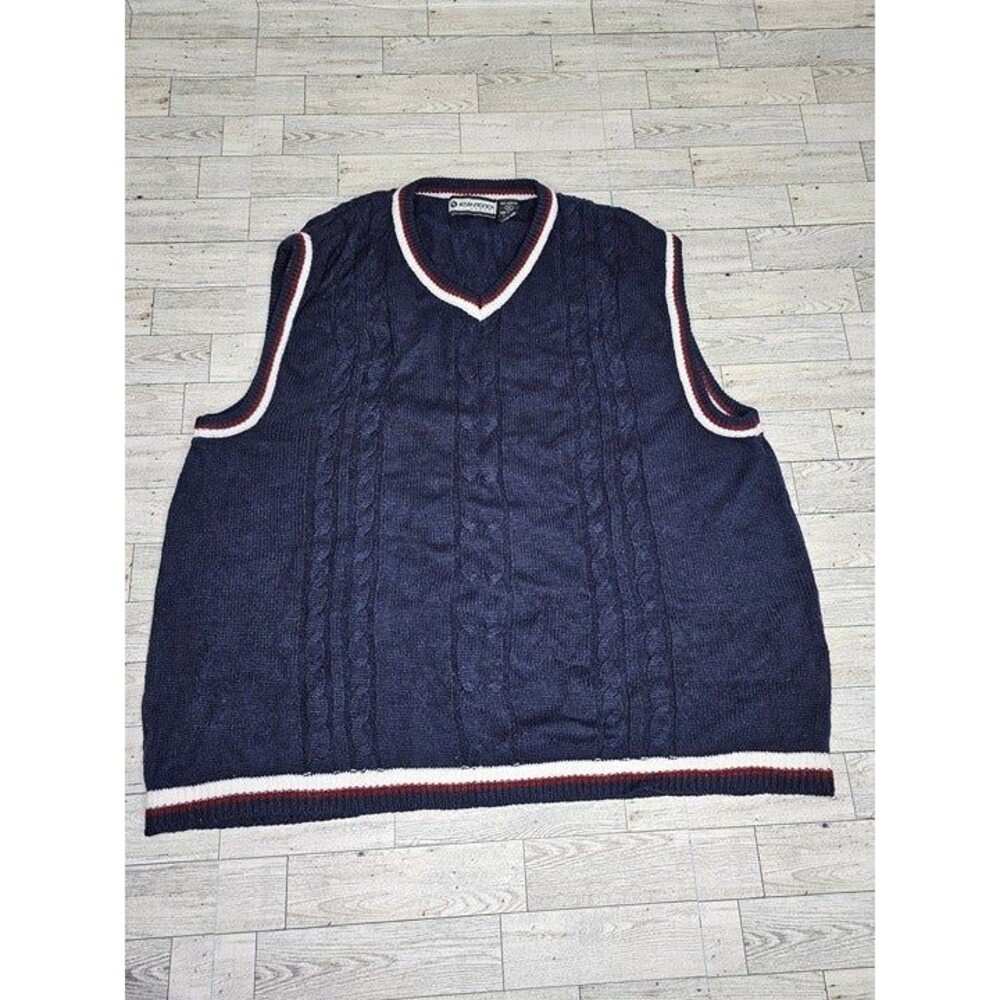 VTG Ringo Sport Navy Blue V-Neck Sweater Vest, Size XL 1990s Y2K